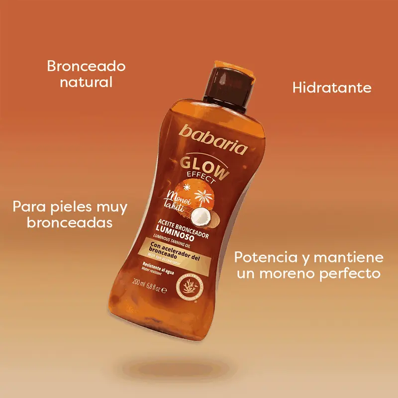 Aceite Bronceador Solar Gel Luminoso Babaria 200 ml | Brillo