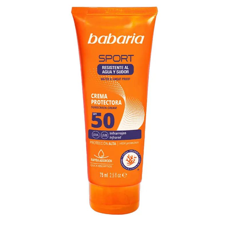 Crema Facial Solar Sport FPS50+ Babaria 75 ml | Agua y Sudor