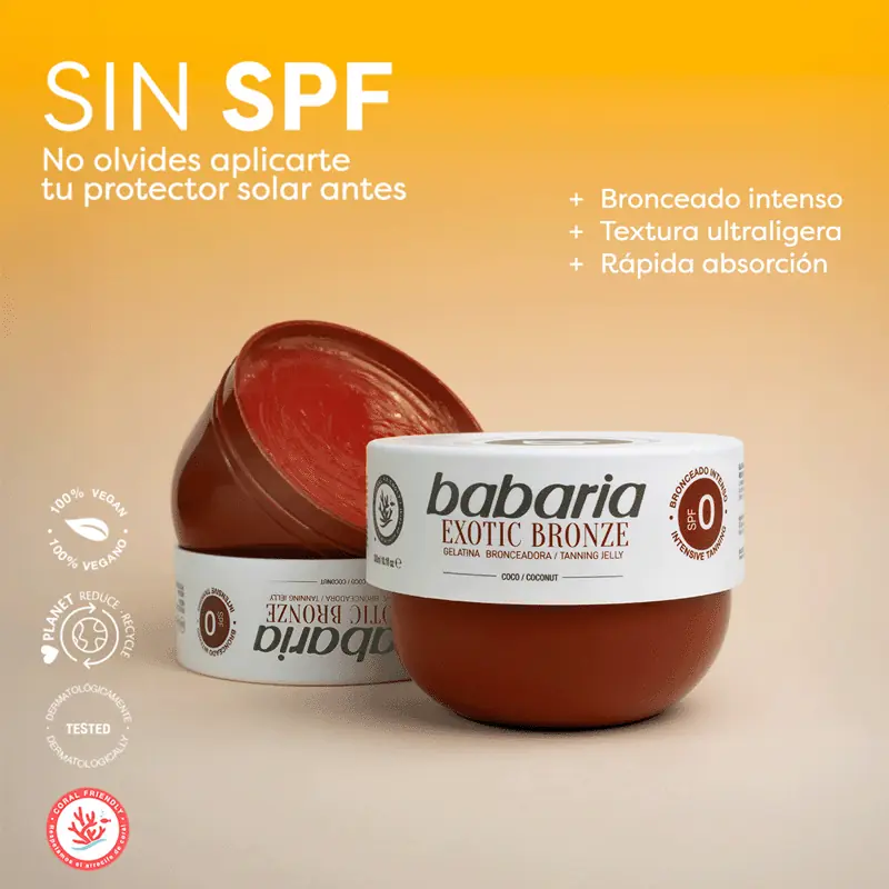 Gelatina Exotic Bronze Coco Babaria 75 ml | Brillo Radiante