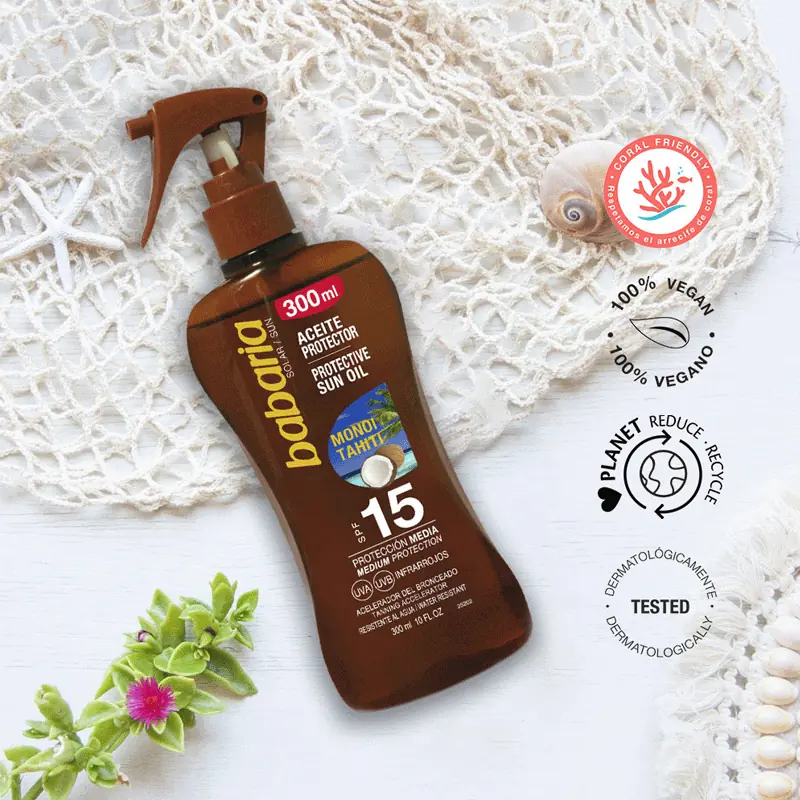Spray Aceite Monoi Tahiti FPS15 Babaria 300 ml