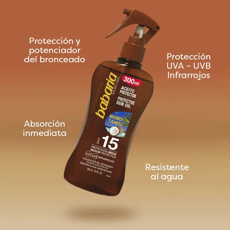 Spray Aceite Monoi Tahiti FPS15 Babaria 300 ml