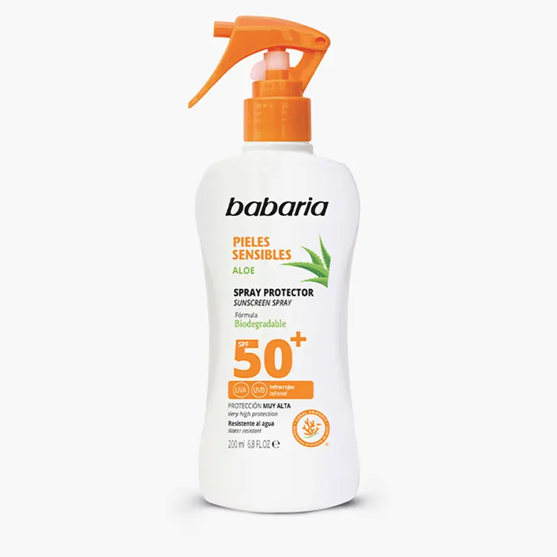 Spray Protector Solar Piel Sensible FPS50+ Babaria 200 ml