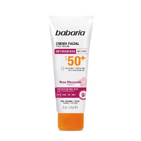 Crema Solar Antimanchas Rosa Mosqueta FPS50 Babaria 75 ml