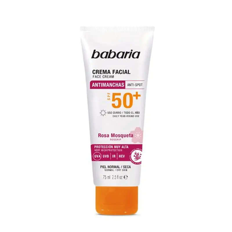 Crema Solar Antimanchas Rosa Mosqueta FPS50 Babaria 75 ml