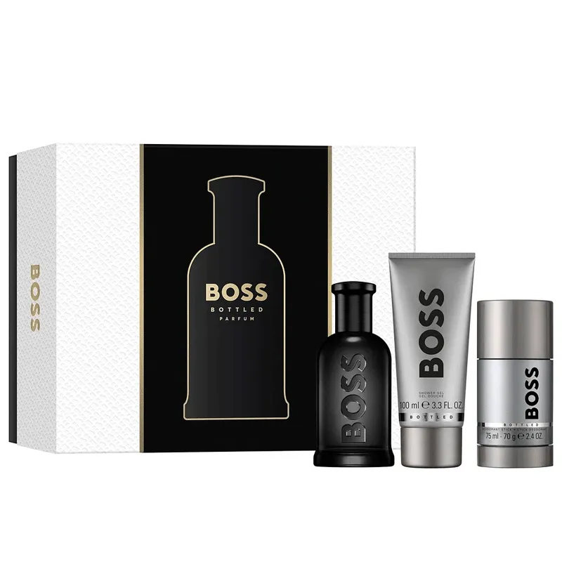 SET BOSS BOTTLED MEN PARFUM 100ML+DEO+SG100 ML