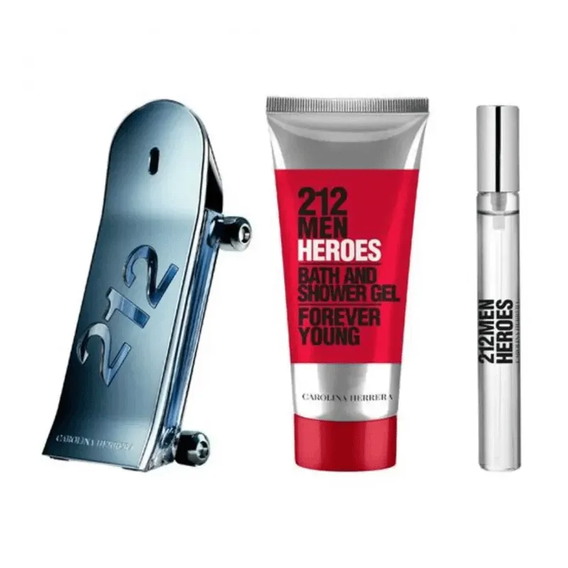 SET 212 HEROES MAN EDT 90ML+BW+MG
