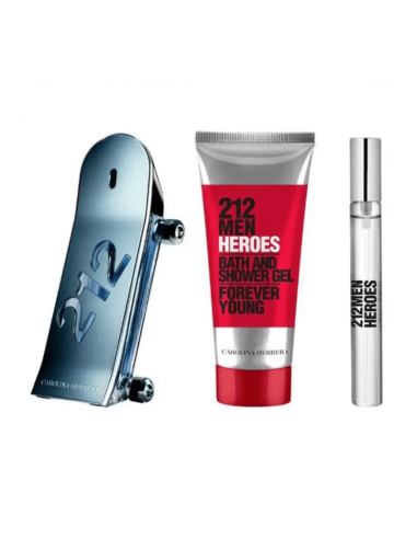 SET 212 HEROES MAN EDT 90ML+BW+MG