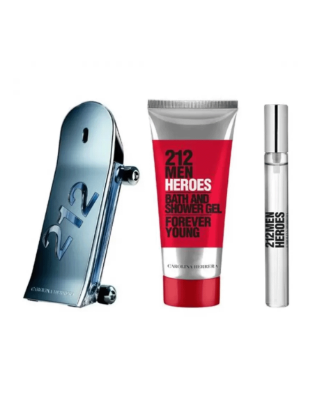 SET 212 HEROES MAN EDT 90ML+BW+MG